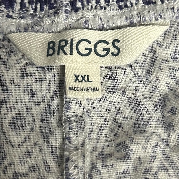 BRIGGS Blue White Print Lounge Linen Shorts Size XXL Women’s 4 Pockets - Picture 6 of 7